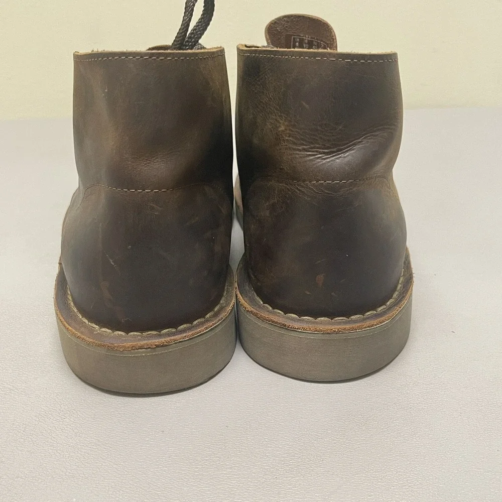 Clark Bushacre 2‎ Desert Chukka Boots Men 10 Beeswax Brown Leather Lace Up Shoes